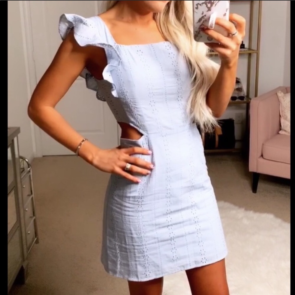 Blue blush eyelet dress